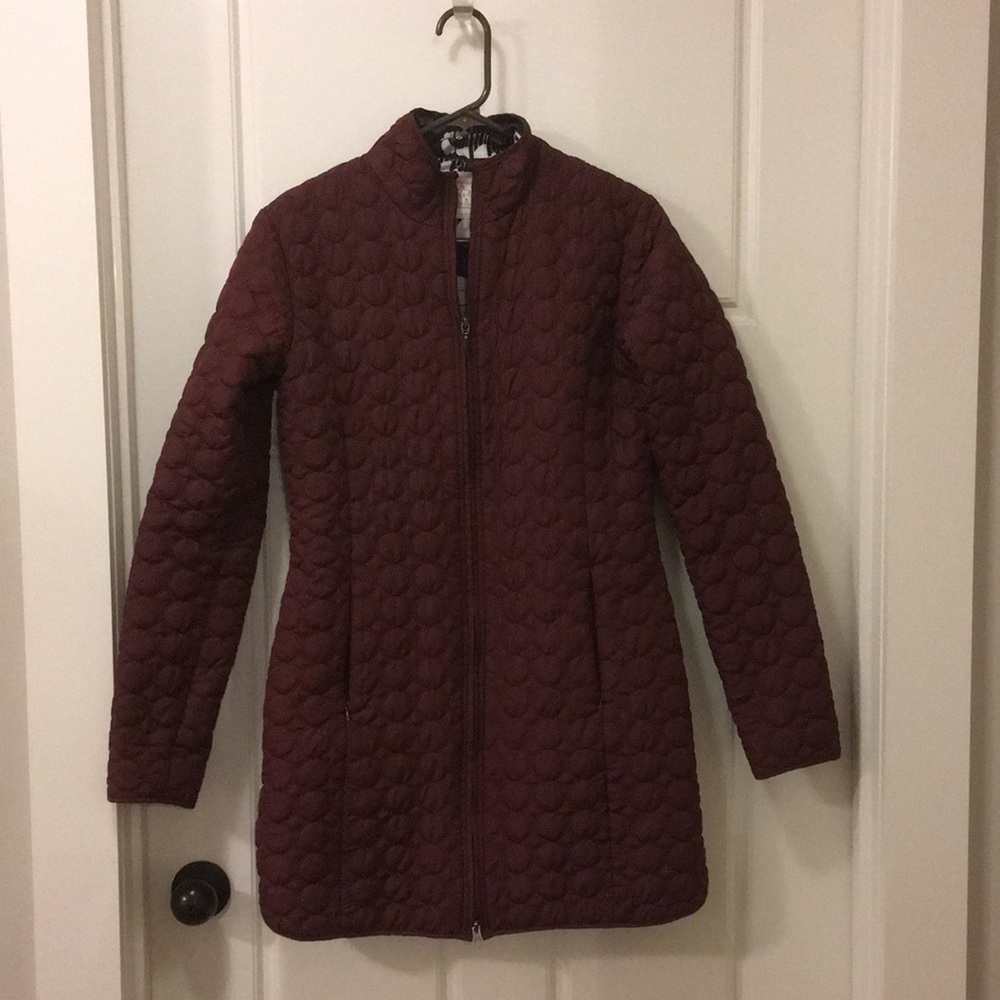 Burgundy Aventura Quilted Coat. Size Small. - Picture 1 of 11
